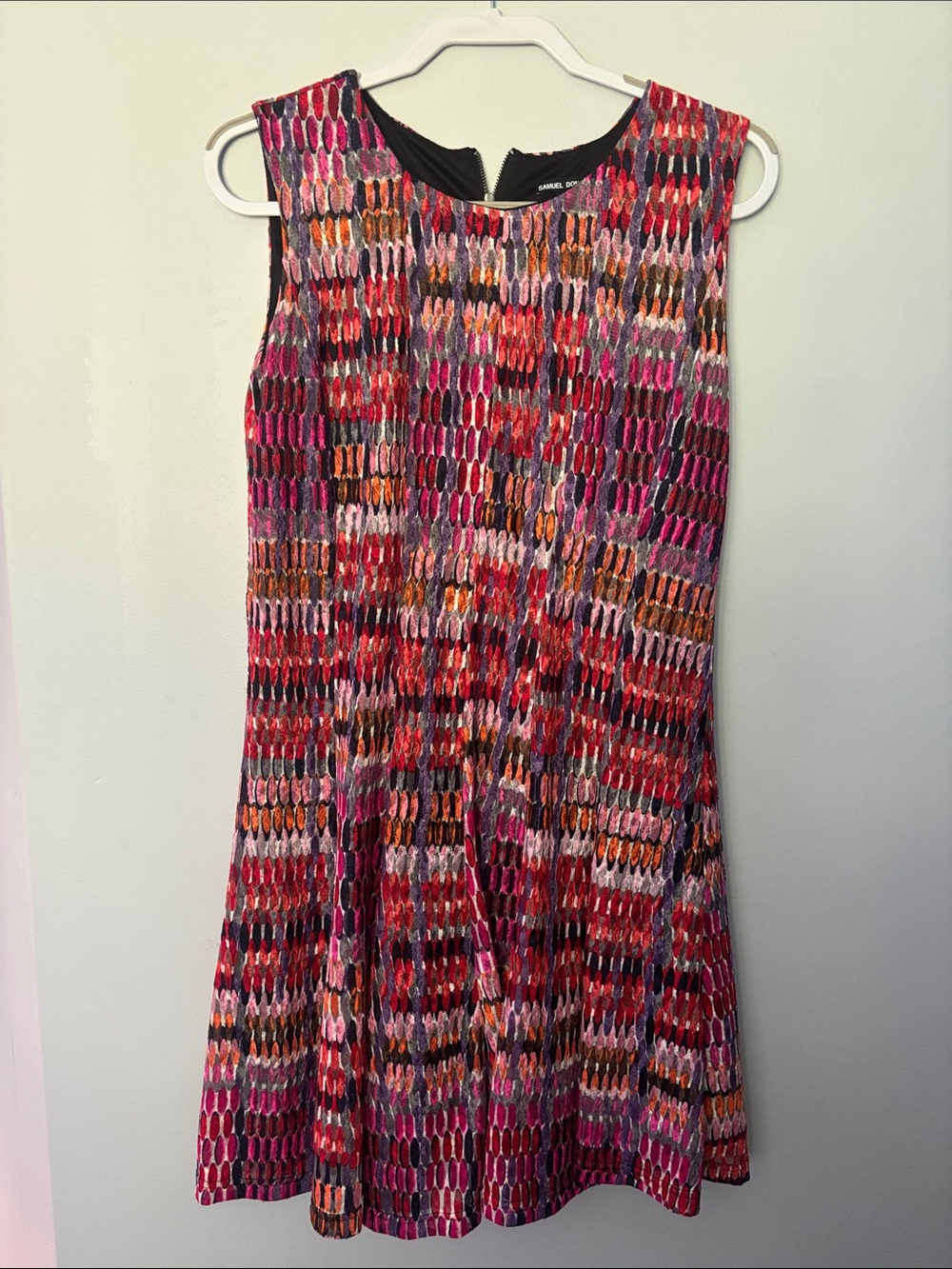 Samuel Dong Multicolor Knit Dress in Pink, Purple & Orange